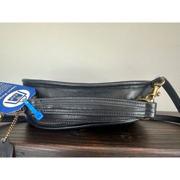 Vintage Coach Classic Lunch Box Top Handle Black Leather Shoulder Bag 9991 - Picture 3 of 14